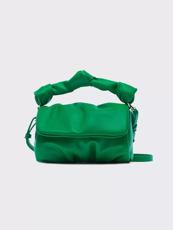 Mini Knot Decor Adjustable Flap Ruched Bag