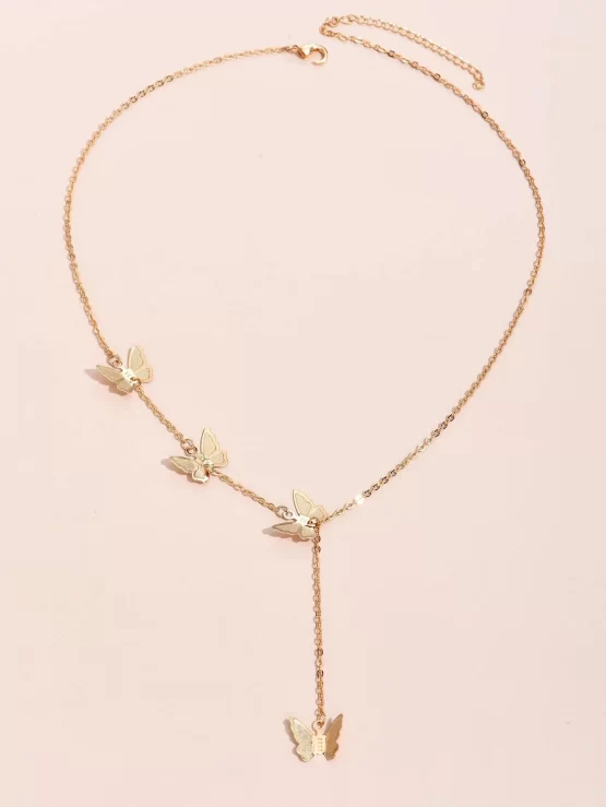 Fashionable Gold Butterfly Charm Necklace - Image 2