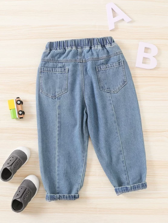 Toddler Boys Elastic Waist Tapered Pocket Jeans - Image 3