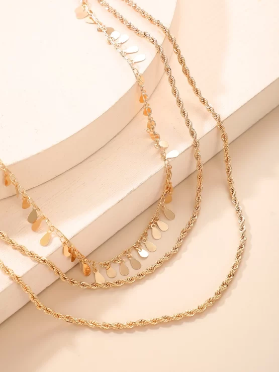 Glamorous Twist Tassel Multilayer Necklace - Image 2