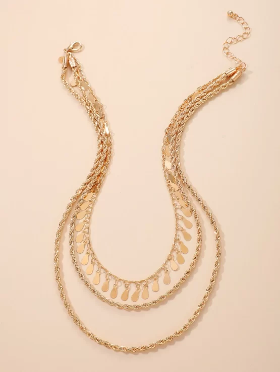 Glamorous Twist Tassel Multilayer Necklace - Image 3