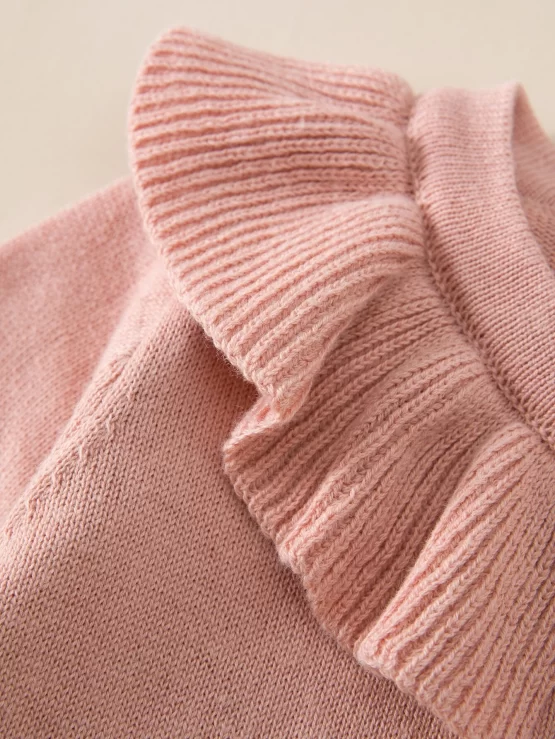 Baby Ruffle Trim Eyelet Detail Knit Cardigan - Image 3