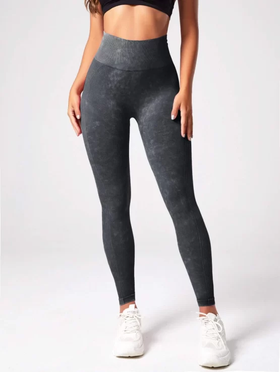 Tie Dye Long Tummy Control Sports Leggings - Image 11