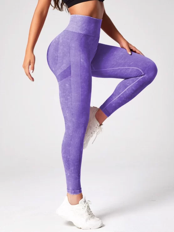 Tie Dye Long Tummy Control Sports Leggings - Image 3
