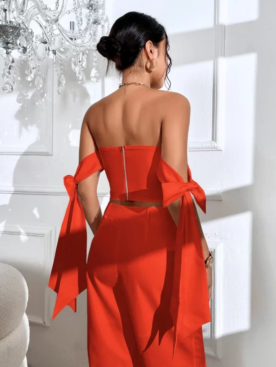 Knot Side Zipper Sexy Back Bustier Crop Top - Image 6