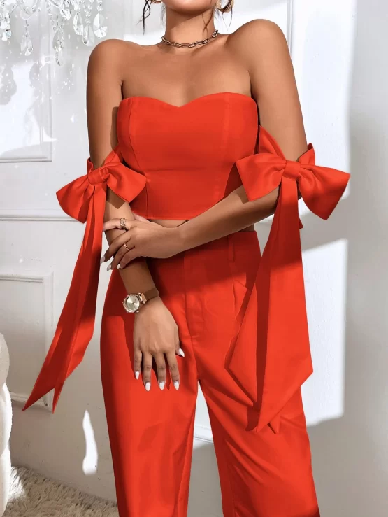 Knot Side Zipper Sexy Back Bustier Crop Top - Image 5