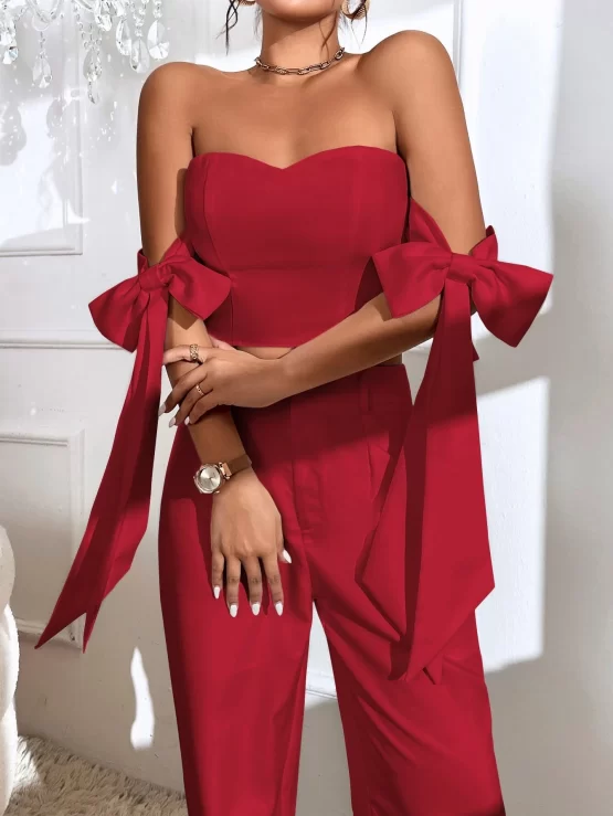 Knot Side Zipper Sexy Back Bustier Crop Top - Image 7