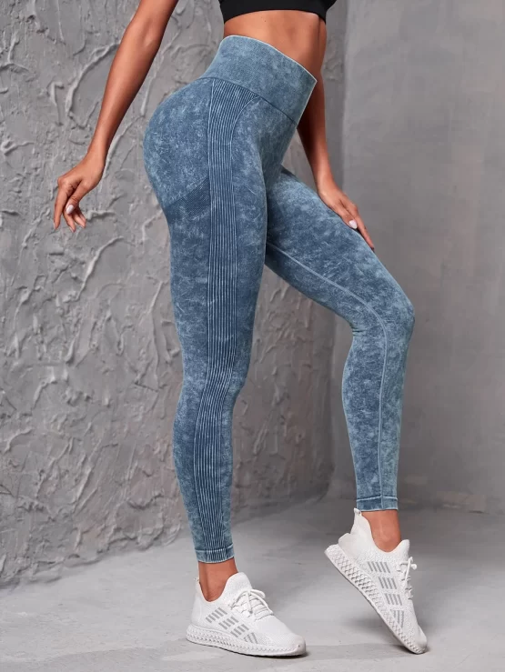 Tie Dye Long Tummy Control Sports Leggings - Image 13