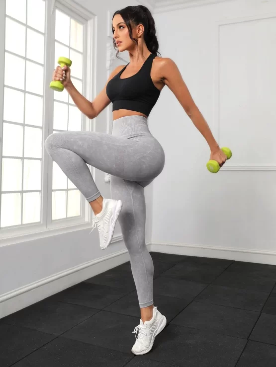 Tie Dye Long Tummy Control Sports Leggings - Image 5