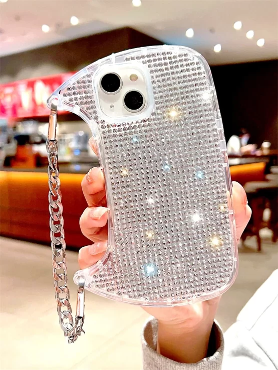 Rhinestone Decor Bag Design Phone Case - Image 3