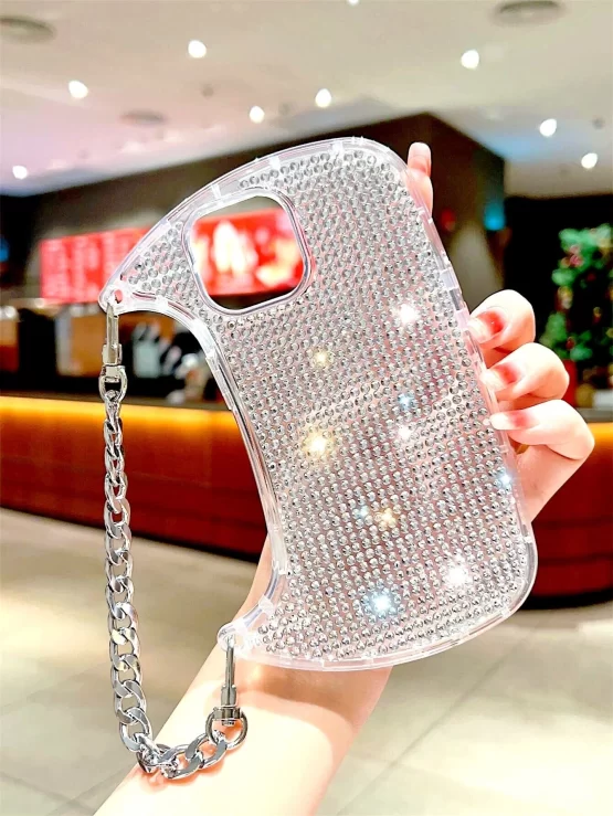 Rhinestone Decor Bag Design Phone Case - Image 2