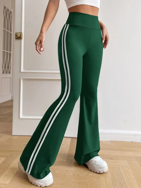 EZwear Striped Tape Side Flare Leg Pants - Image 5