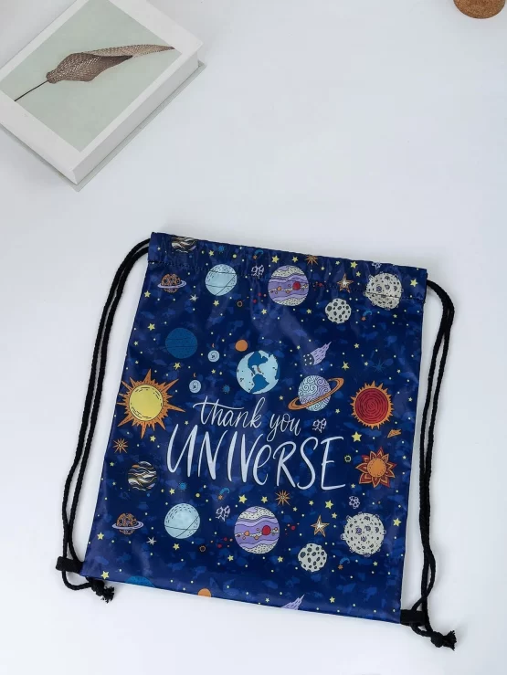 Kids Letter Graphic Drawstring Design Backpack - Image 3