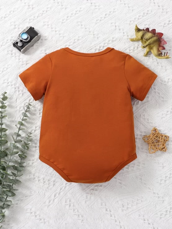 Baby Dinosaur Button Print Tee Bodysuit - Image 3