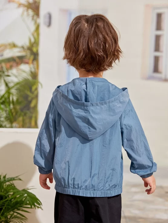 Toddler Boys Cartoon Graphic Zip Up Wind Hooded Jacket - Image 2