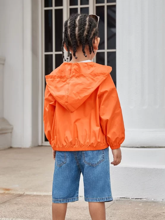 Toddler Boys Letter Graphic Zip Up Hooded Jacket - Image 2
