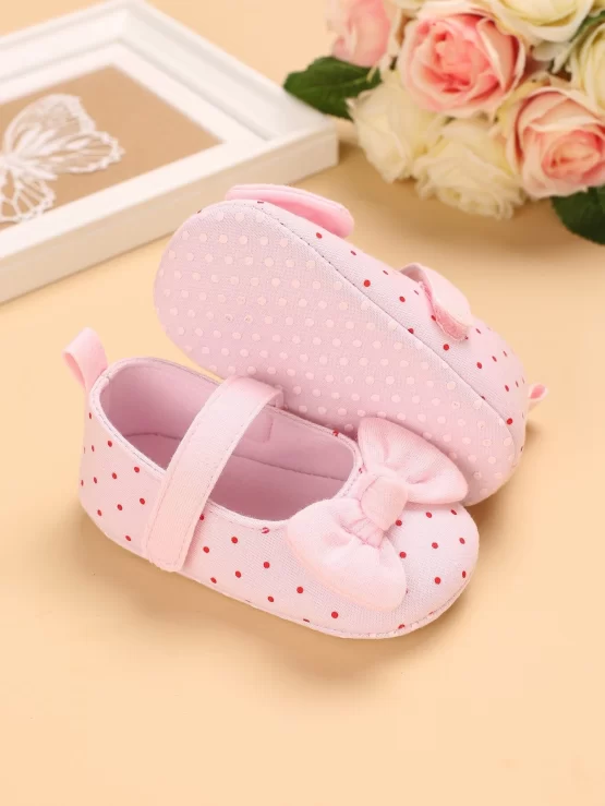 Baby Polka Dot Pattern Bow Decor Mary Jane Sandals - Image 3