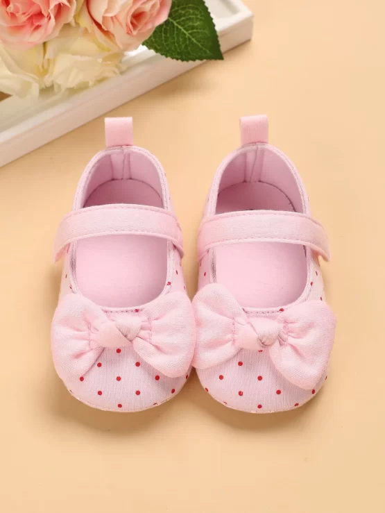Baby Polka Dot Pattern Bow Decor Mary Jane Sandals - Image 2
