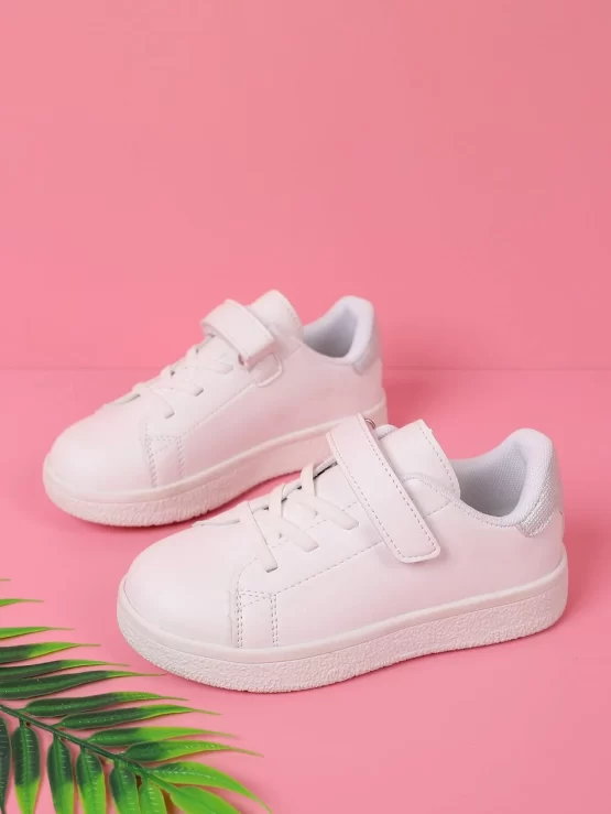 Girls Hook-and-loop Fastener Skate Shoes, Sporty Outdoor Sneakers - Image 3