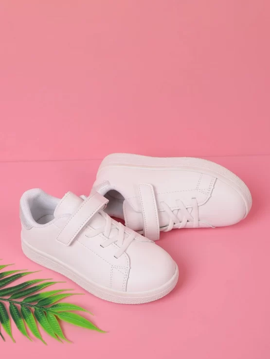 Girls Hook-and-loop Fastener Skate Shoes, Sporty Outdoor Sneakers - Image 2
