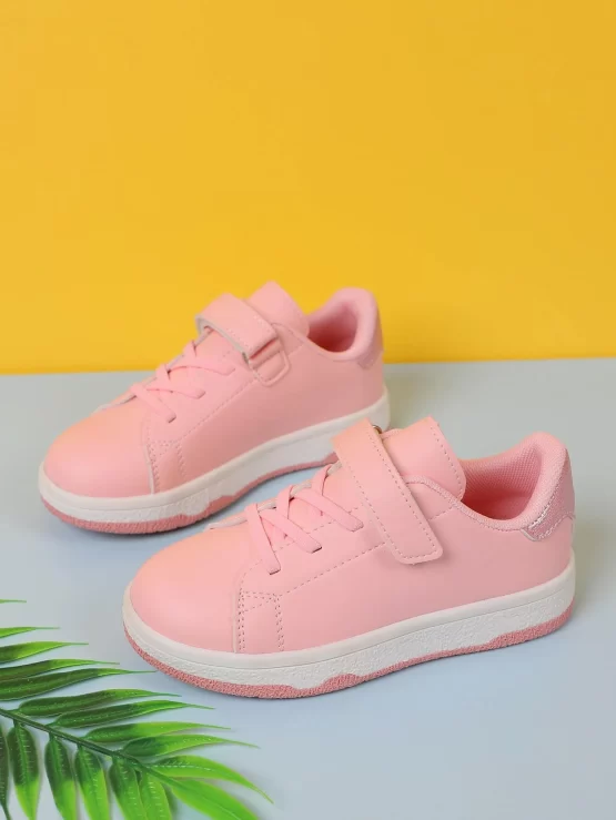 Girls Hook-and-loop Fastener Skate Shoes, Sporty Outdoor Sneakers - Image 4