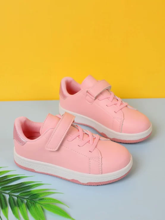 Girls Hook-and-loop Fastener Skate Shoes, Sporty Outdoor Sneakers - Image 5