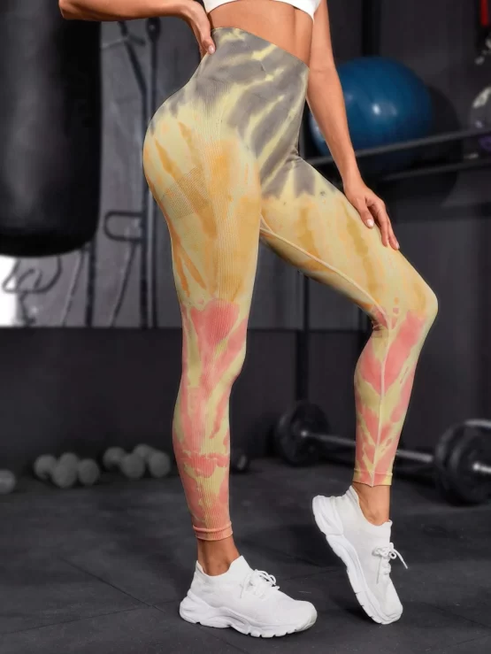 All Over Print Wideband Waist Sports Leggings - Image 3