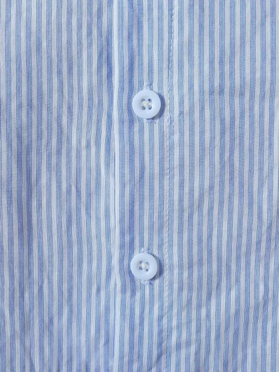 Toddler Boys Striped Print Button Front Sleeve Shirt - Image 2