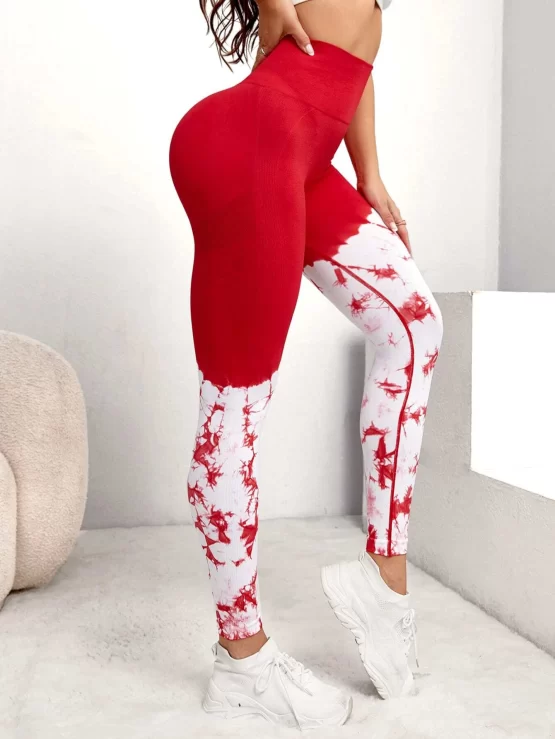 Color Block Wideband Waist Sports Leggings