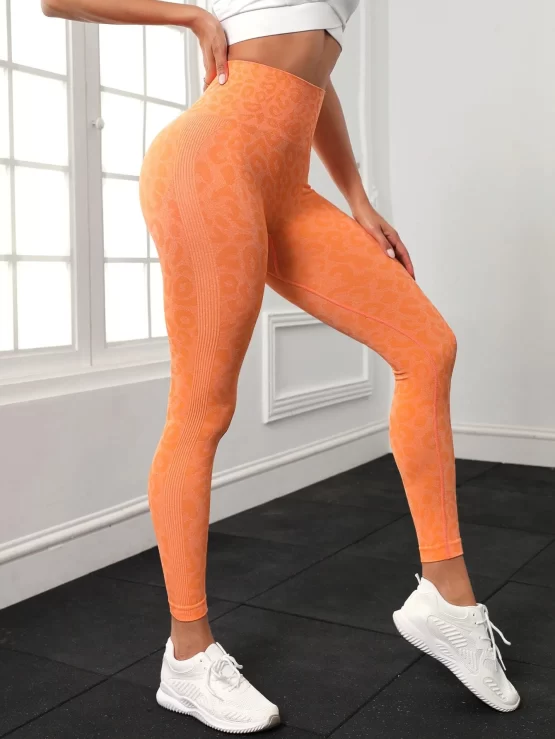 Leopard Print Tummy Control Sports Leggings