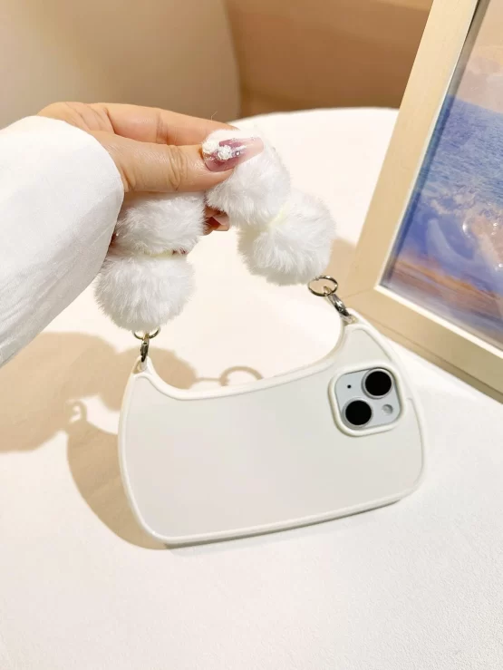 Bag Design Phone Case With Plush Lanyard