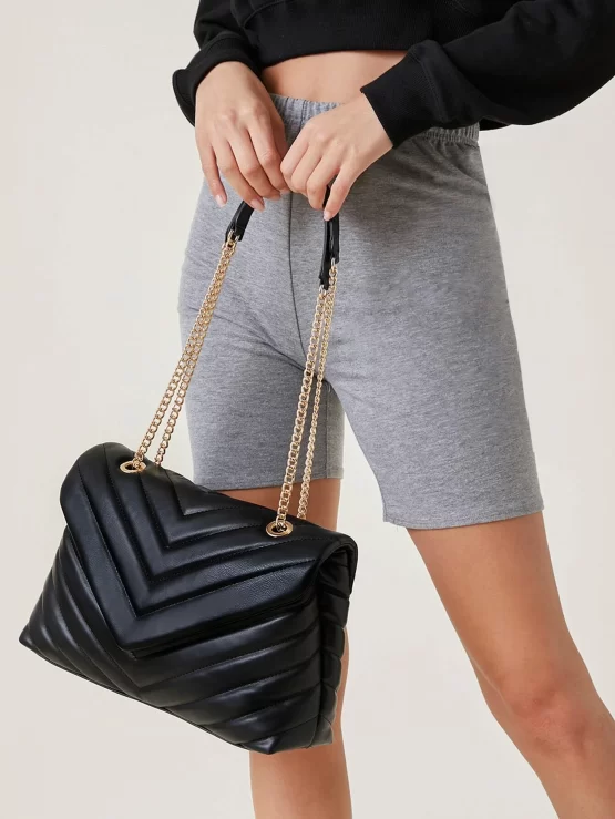 BIZwear Chevron Chain Flap Shoulder Bag - Image 2