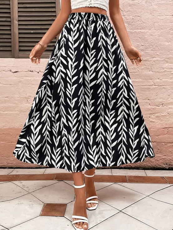 Unity Plants Elastic High Waist Print Skirt - Image 3