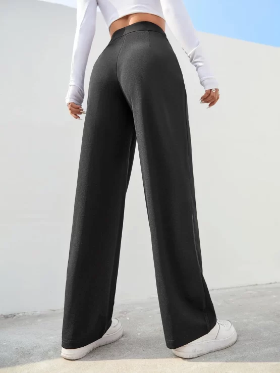 Unity Solid High Waist Straight Leg Pants - Image 2