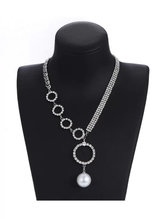One Piece Glamorous Cubic Zirconia Rhinestone Decor Necklace - Image 3