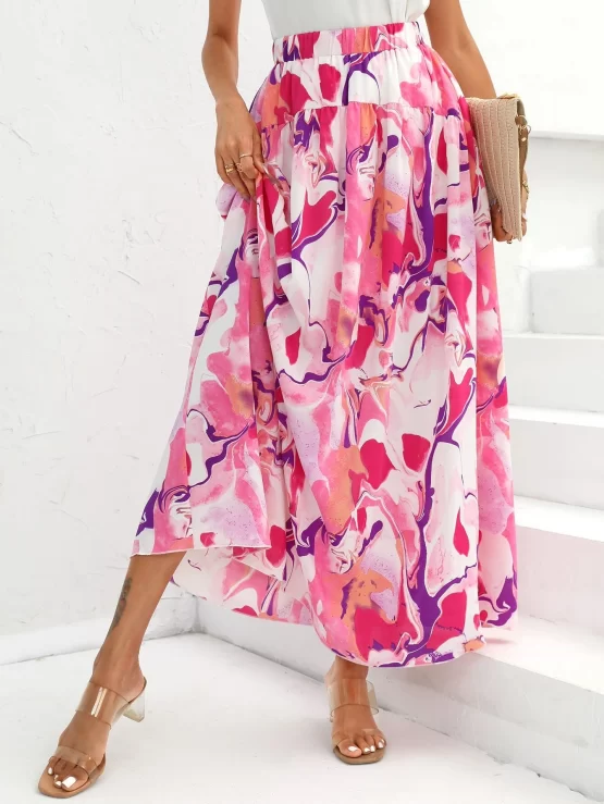 Unity All Over Maxi Elastic Waist Print Skirt - Image 2