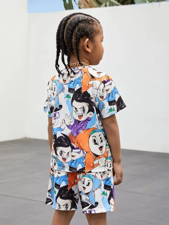 Toddler Boys Cartoon Graphic Tee & Shorts - Image 2