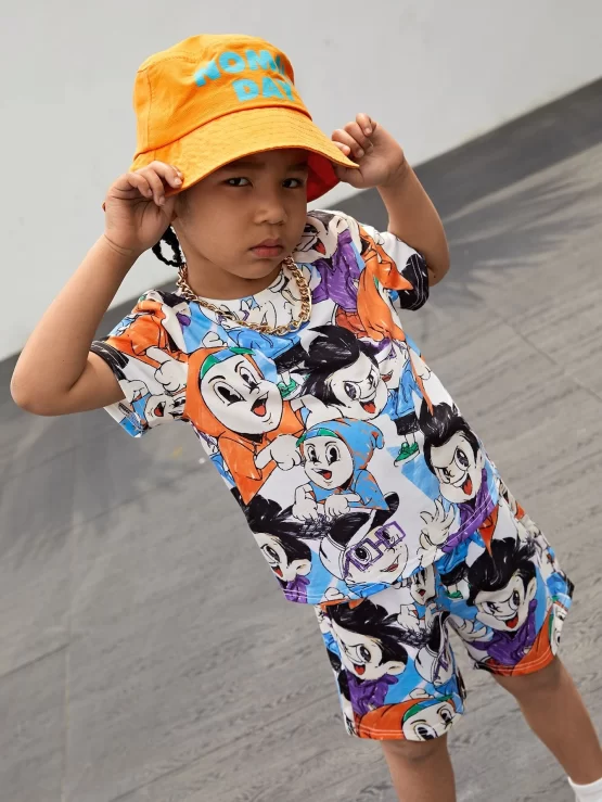 Toddler Boys Cartoon Graphic Tee & Shorts - Image 3