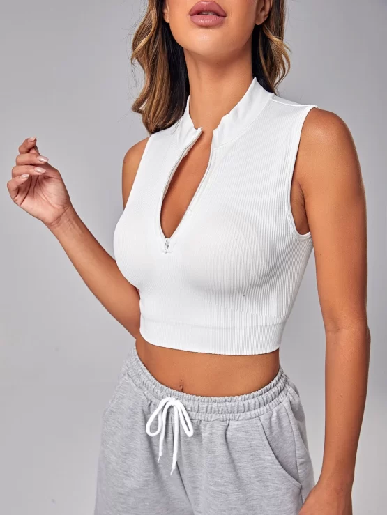 Cut Out Backless Front Crop Sports Tank Top - Image 3