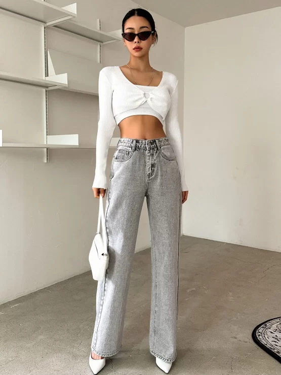 DAZY High Waist Zipper Fly Straight Leg Jeans - Image 2