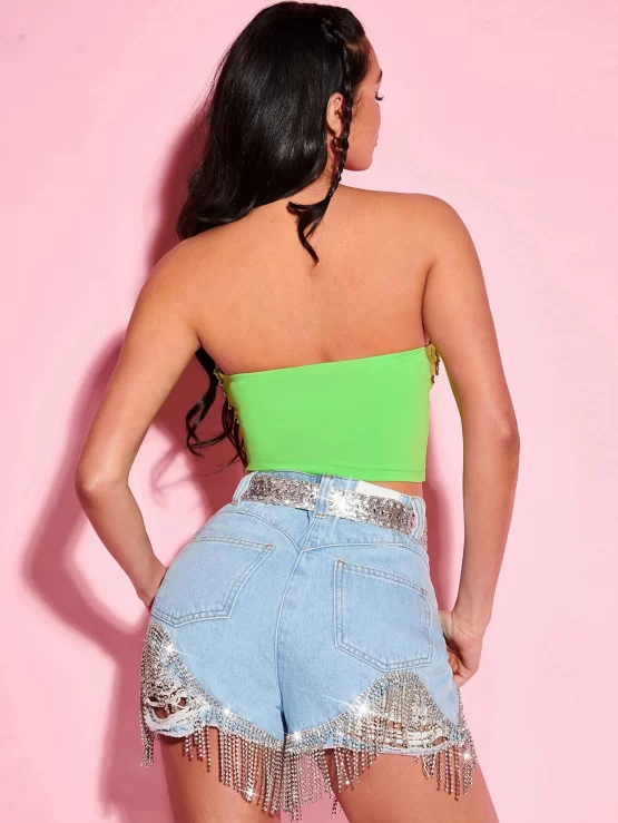 BAE Rhinestone Party Trim Tube Bustier Top - Image 2