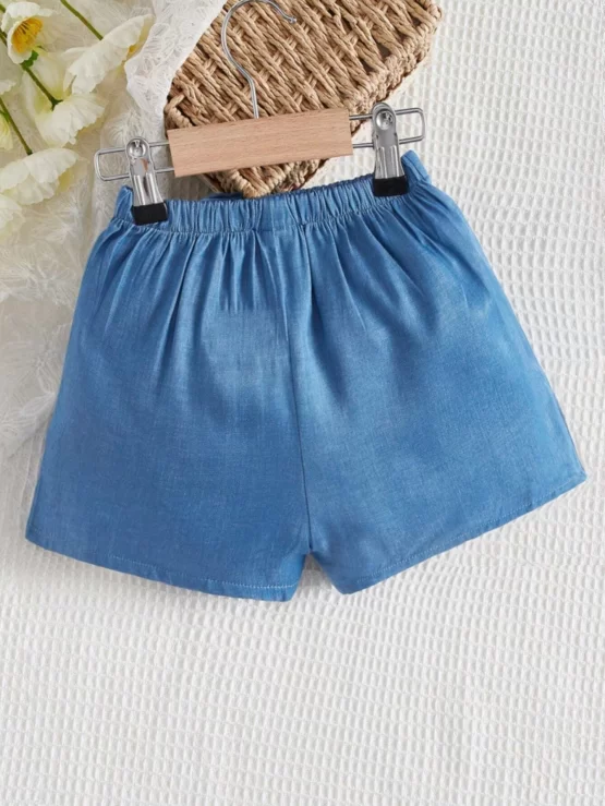 Baby Ruffle Hem Trim Knot Side Wrap Skort - Image 2