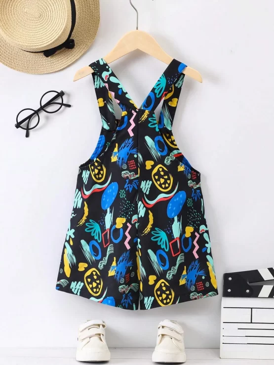 Toddler Boys All Over Print Overall Romper - Image 3