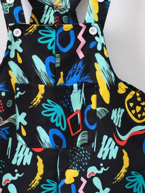 Toddler Boys All Over Print Overall Romper - Image 2