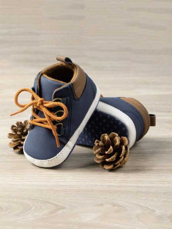Baby Boys Lace Up High-top Fashionable Skate Shoes For Outdoor - Image 3