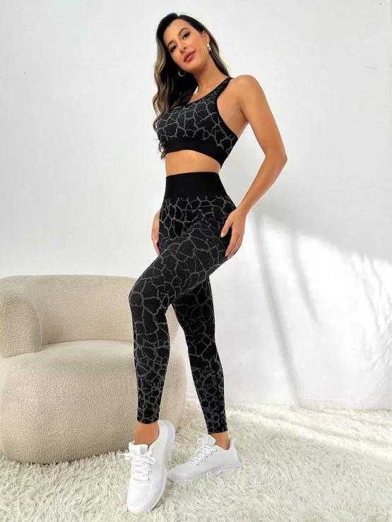 All Over Print Wide Waistband Sports Set
