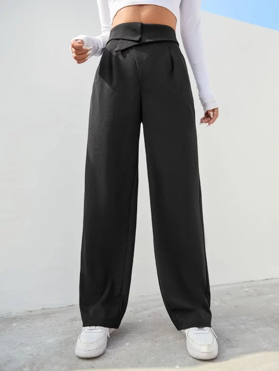 Unity Solid High Waist Straight Leg Pants