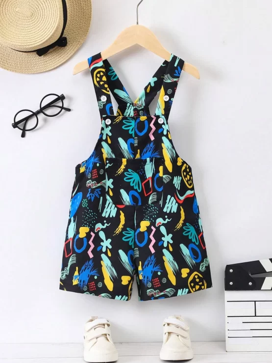 Toddler Boys All Over Print Overall Romper