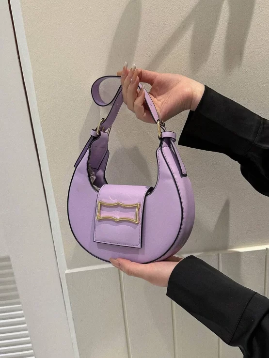 Mini Hobo Bag Purple Fashionable Top Handle