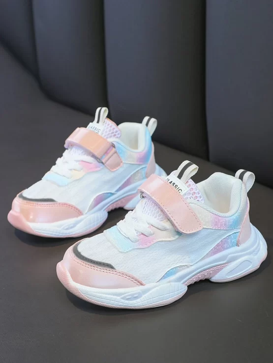 Girls Hook-and-loop Fastener Breathable Strap Sneakers - Image 2